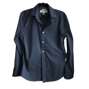 Old Navy the Signature Fit Blue Polka Dot Shirt